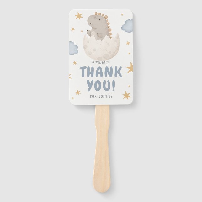 Pastel Watercolor Illustrative Baby Shower Hand Fan (Front)