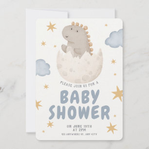 Pastel Watercolor Illustrative Baby Shower Invitation