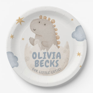 Pastel Watercolor Illustrative Baby Shower Paper Plate