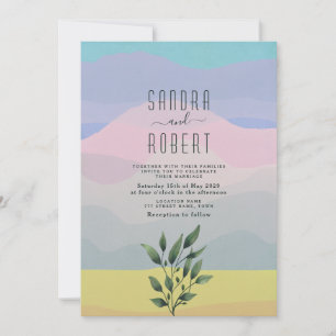Pastel Watercolor Landscape Wedding Invite