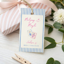 Pastel Watercolor Mahjong Stripes Bridal Party
