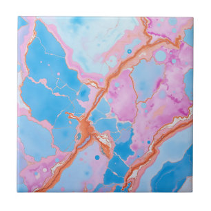 Pastel Watercolor Marble Surface in Soft Blues Tile