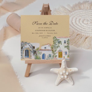 Pastel Watercolor Mediterranean Save The Date