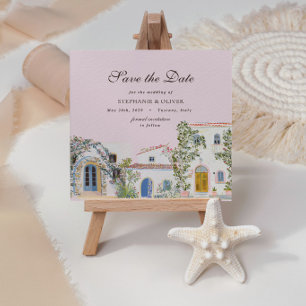 Pastel Watercolor Mediterranean Save The Date