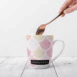 Pastel Watercolor Mermaid Scales Pattern With Name Latte Mug<br><div class="desc">Pastel Watercolor Mermaid Scales Pattern With Name</div>