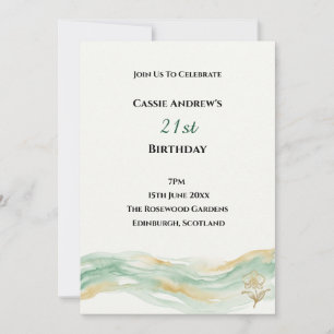 Pastel Watercolor Milestone Birthday Invitation