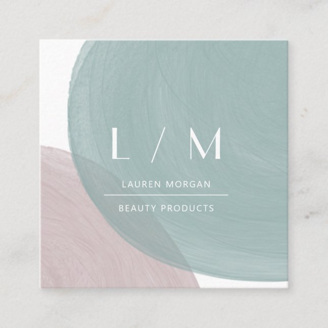 Pastel Watercolor Minimalist Business Card (Front)