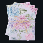 Pastel Watercolor Mixed Colour Hydrangea Flowers  Wrapping Paper Sheet<br><div class="desc">Hydrangea flowers.</div>