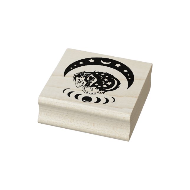 Pastel Watercolor Moon Possum Rubber Stamp (Stamp)