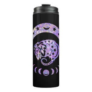 Pastel Watercolor Moon Possum Thermal Tumbler