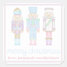 Pastel Watercolor Nutcracker Gift Sticker