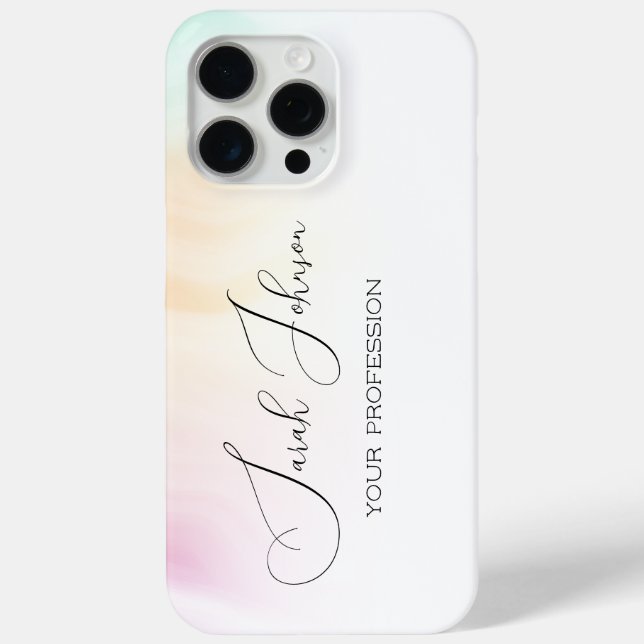 Pastel Watercolor Personalized iPhone Case (Back)