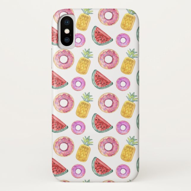 Pastel Watercolor Pool Float Pattern Case-Mate iPhone Case (Back)