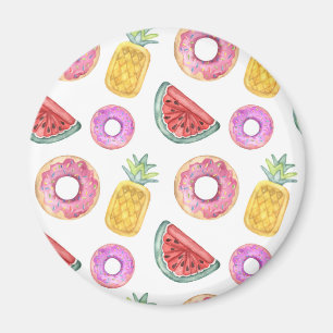 Pastel Watercolor Pool Float Pattern Magnet