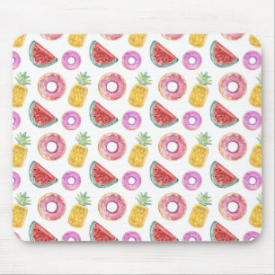Pastel Watercolor Pool Float Pattern Mouse Pad