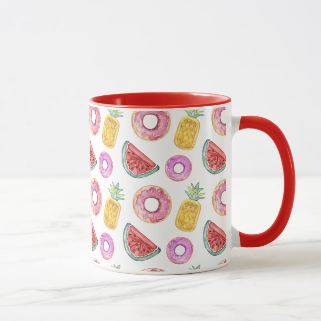 Pastel Watercolor Pool Float Pattern Mug (Right)