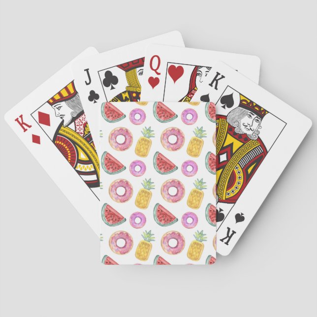 Pastel Watercolor Pool Float Pattern Playing Cards (Back)