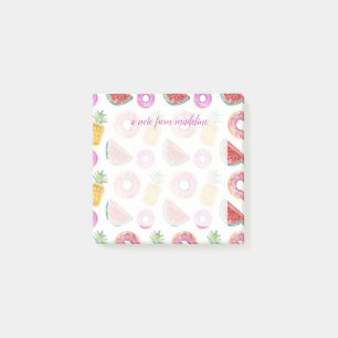 Pastel Watercolor Pool Float Pattern Post-it Notes