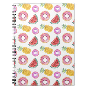 Pastel Watercolor Pool Float Pattern Spiral Notebook