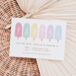 Pastel Watercolor Popsicle Girl Birthday Party Invitation<br><div class="desc">Invite friends to pop on over to velebrate your little one's birthday! This fun and colourful invitation features gold typography and watercolor popsicles in pastel colours.</div>