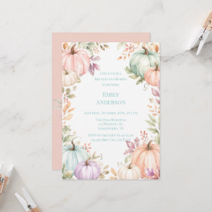 Pastel Watercolor Pumpkins Brunch and Bubbly Invitation