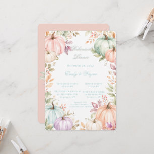 Pastel Watercolor Pumpkins Rehearsal Dinner Invitation