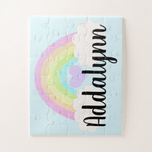  Pastel Watercolor Rainbow Name Jigsaw Puzzle