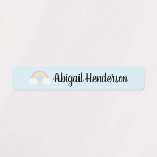 Pastel Watercolor Rainbow Name Labels