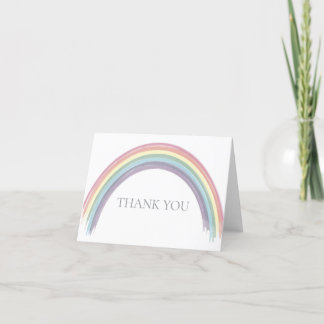 Pastel Watercolor Rainbow Thank You Card