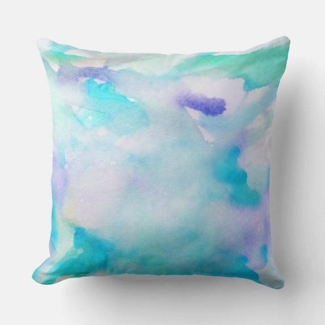 PASTEL WATERCOLOR Retro DESIGN Throw Pillow (Front)