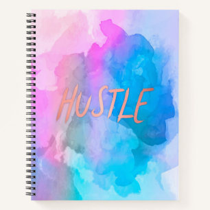 Pastel Watercolor Rose Gold Hustle Notebook