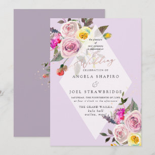Pastel Watercolor Roses Pink Champagne Bubbles Invitation