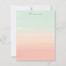 Pastel Watercolor Stripes Green Peach Personalised