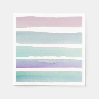 Pastel Watercolor Stripes Napkin