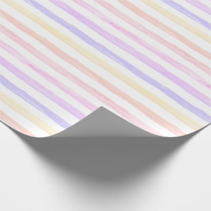 Pastel Watercolor Stripes Wrapping Paper