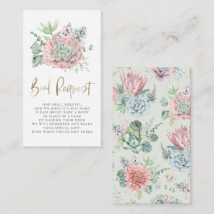 Pastel Watercolor Succulents Book Request Enclosure Card