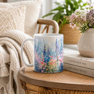 Pastel Watercolor Wildflower Meadow Coffee Mug