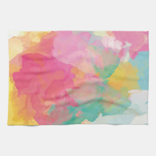 Pastel Watercolors Tea Towel