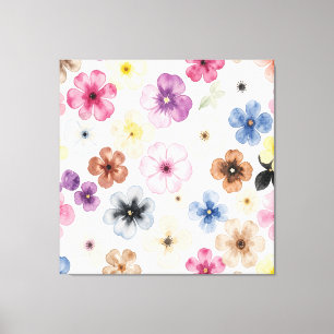 Pastel Watercolour Floral  Canvas Print