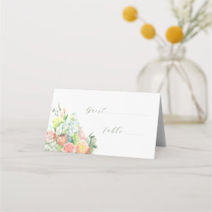 Pastel Watercolour Floral Place Card