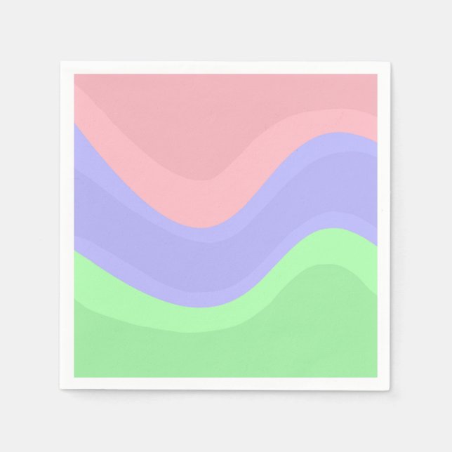 Pastel Wave Party Napkin (Front)