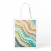Pastel Wave Reusable Grocery Bag