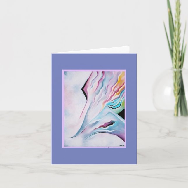 PASTEL WAVES ABSTRACT ART NOTECARD (Front)