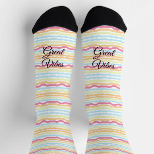Pastel Wavy Stripe Socks