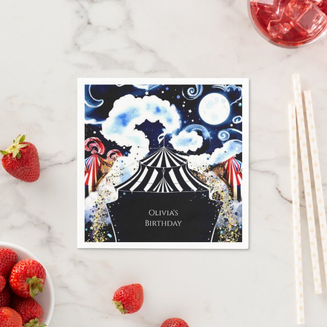 Pastel Whimsical Circus Birthday Napkin (Insitu)