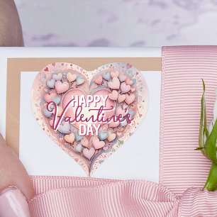 Pastel Whimsical Watercolor Heart Valentine's Day Sticker