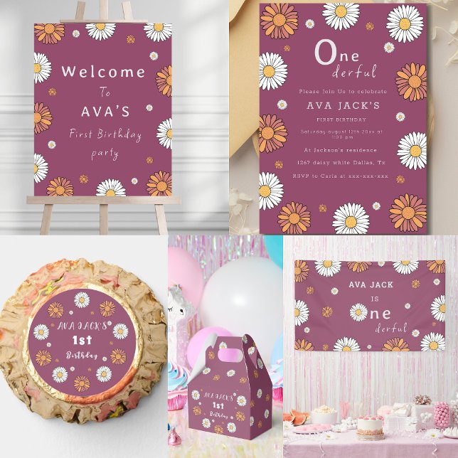 Pastel white and pink orange daisy flowers banner (Creator Uploaded)
