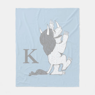 Pastel Wild Thing Add Your Initial Fleece Blanket