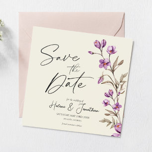 Pastel Wildflower Boho Wedding Save The Date Invitation
