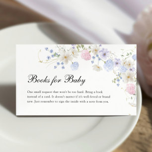 Pastel Wildflower Books for Baby Shower Request Enclosure Card